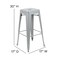 Emma and Oliver Cory Set of Four Backless Metal Stools with All-Weather Poly Resin Seats for Indoor Use Only